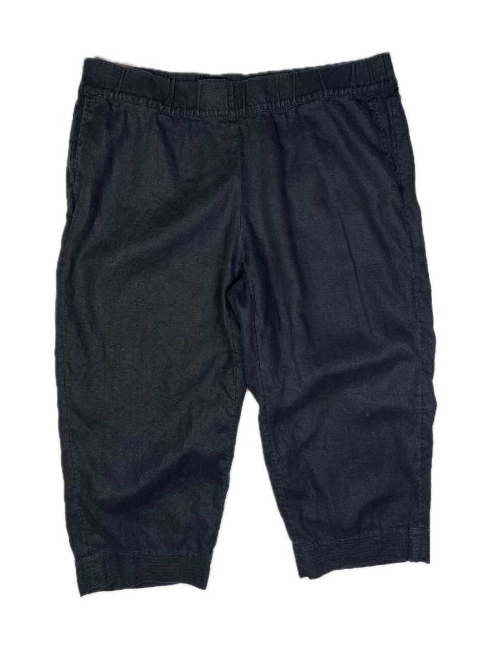J. Jill Pure Jill Size XL Thick Linen Cropped Pants Pull-On Black
